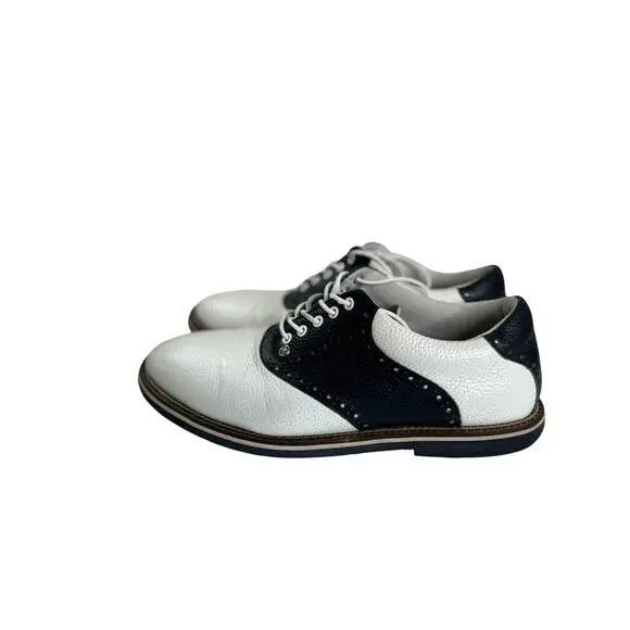 G/FORE Men's Saddle Gallivanter Golf Shoes Size 13 White & Navy Preppy - Picture 4 of 8